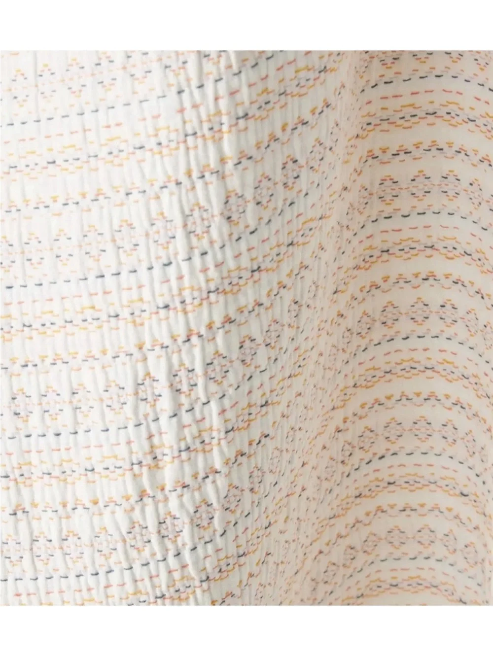 Anthropologie Fringe Tasseled Cotton Throw Blanket Textured Boho Pastel 50x70